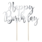 Preview: Cake Topper - Happy Birthday - Silber